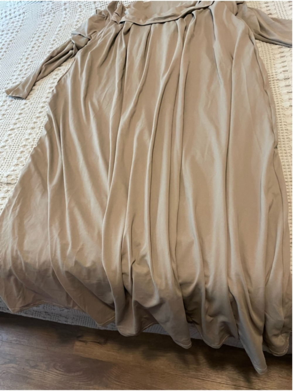 Halara sleek Long Sleeve Taupe A-Line Dress everyday wear athleisure loungewear - Picture 4 of 5